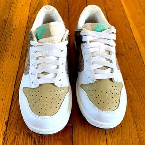 Women’s Nike Dunks sea foam green and tan